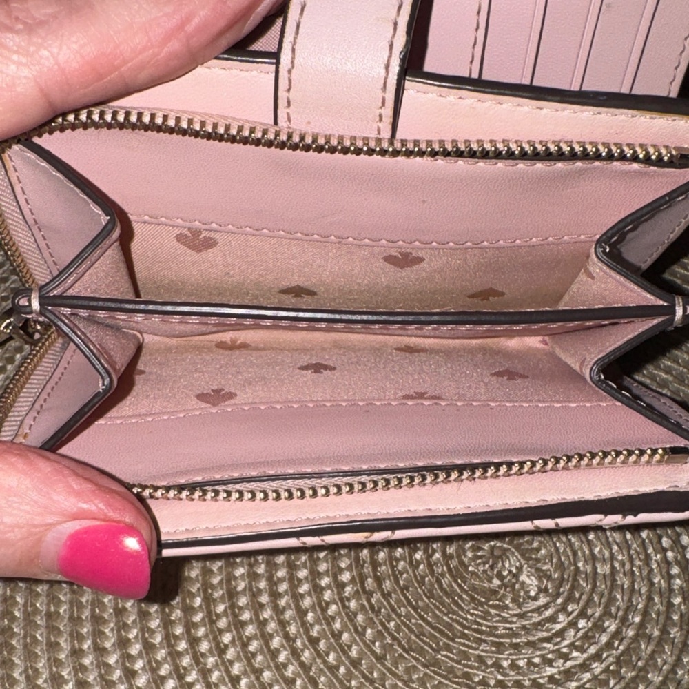 kate spade Quilted Leather Zip Wallet — Pale Pink - Picture 6 of 9